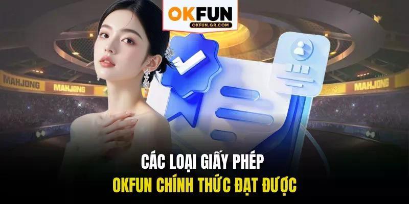 Các loại giấy phép okfun chính thức đạt được